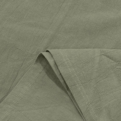 Men's Casual Beach Shorts Co-ord Set In Army Green Linen With Shirt Collar For Comfortable Summer Wear
