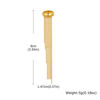 IG Style Tassel Ear Cuffs For Women In 304 Stainless Steel With Waterproof Non Tarnish 18K Real Gold Plated Finish