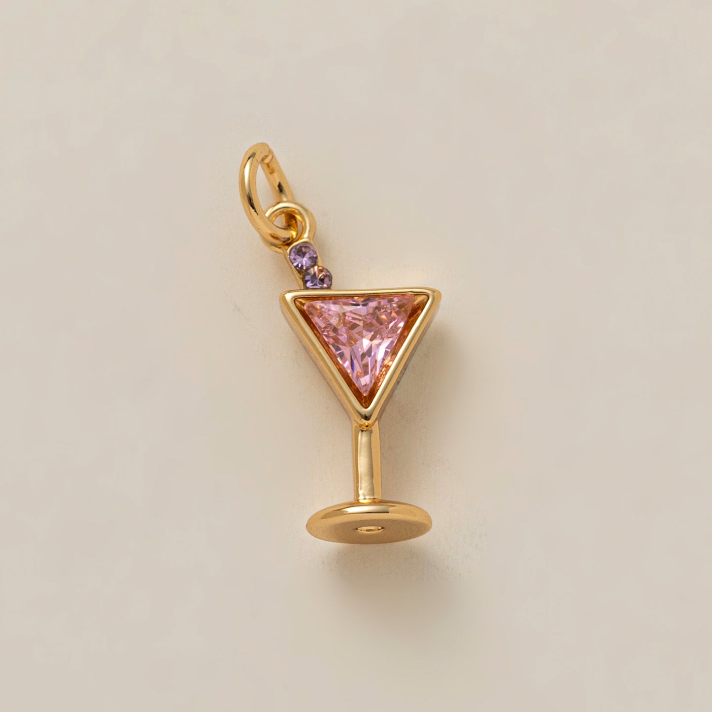 Heart-Shaped Copper Pendant With Golden Electroplating And Zircon Inlay, 27x23mm, 1 Piece