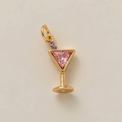 Heart-Shaped Copper Pendant With Golden Electroplating And Zircon Inlay, 27x23mm, 1 Piece