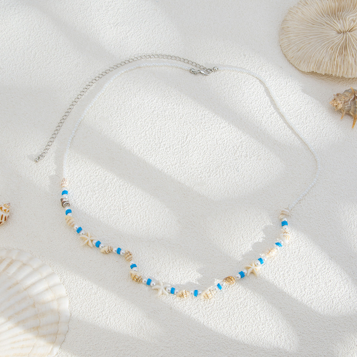 Bohemian Shell Waist Chain For Women Featuring Starfish Design In White