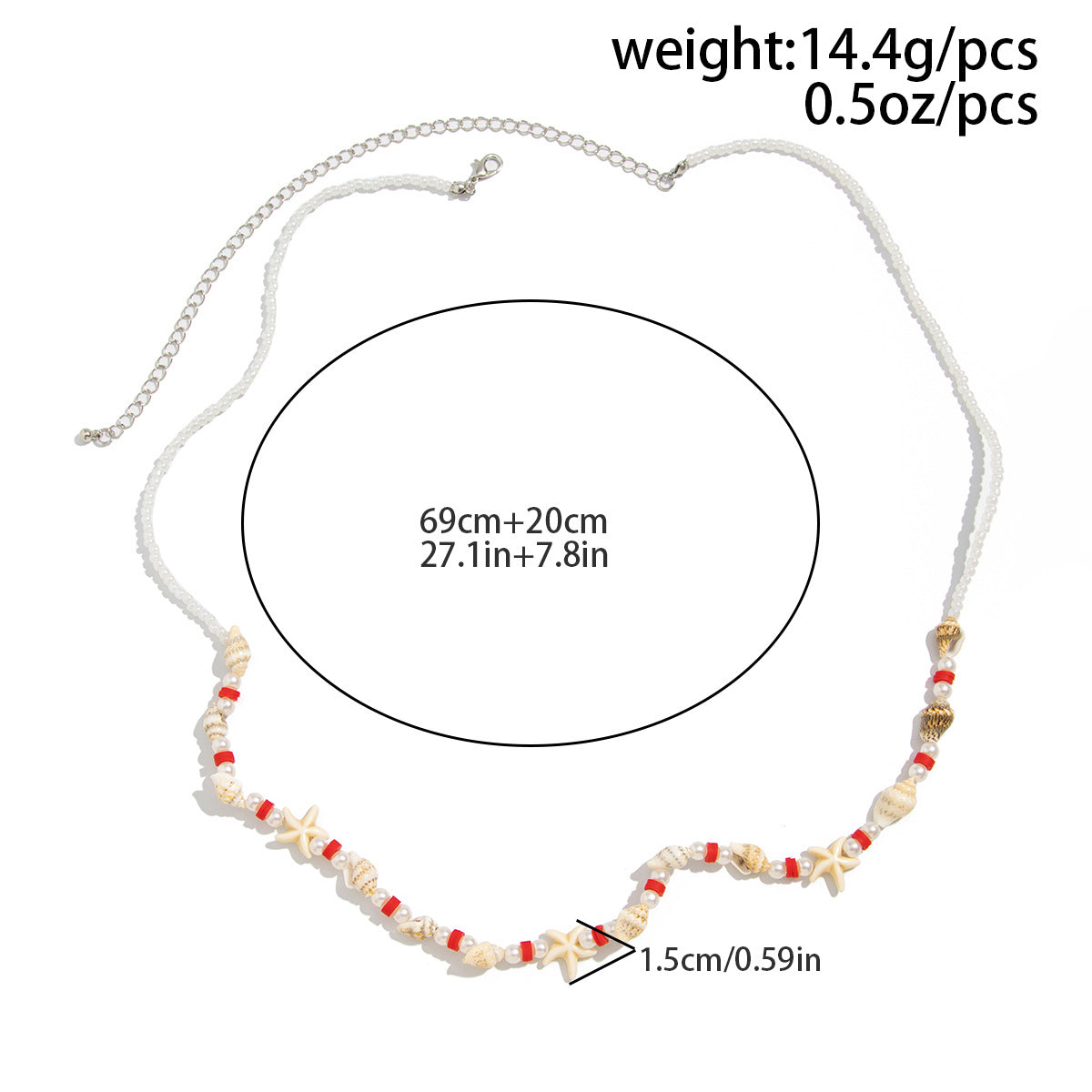 Bohemian Shell Waist Chain For Women Featuring Starfish Design In White