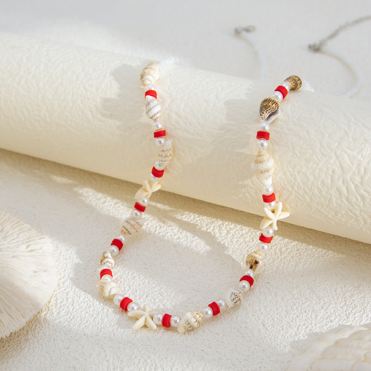 Bohemian Shell Waist Chain For Women Featuring Starfish Design In White
