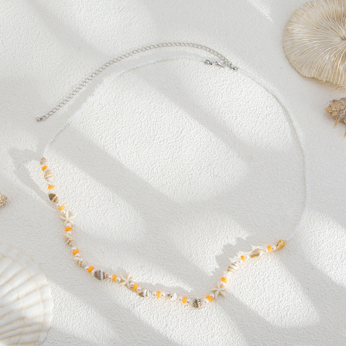 Bohemian Shell Waist Chain For Women Featuring Starfish Design In White