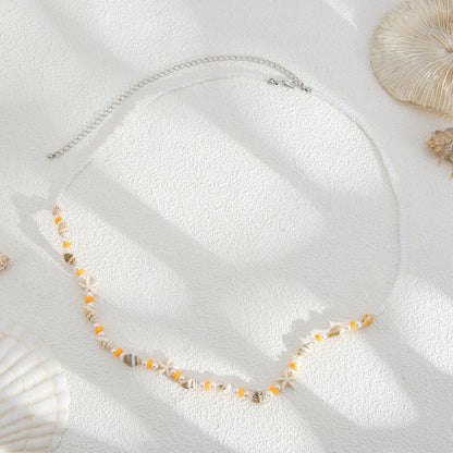 Bohemian Shell Waist Chain For Women Featuring Starfish Design In White