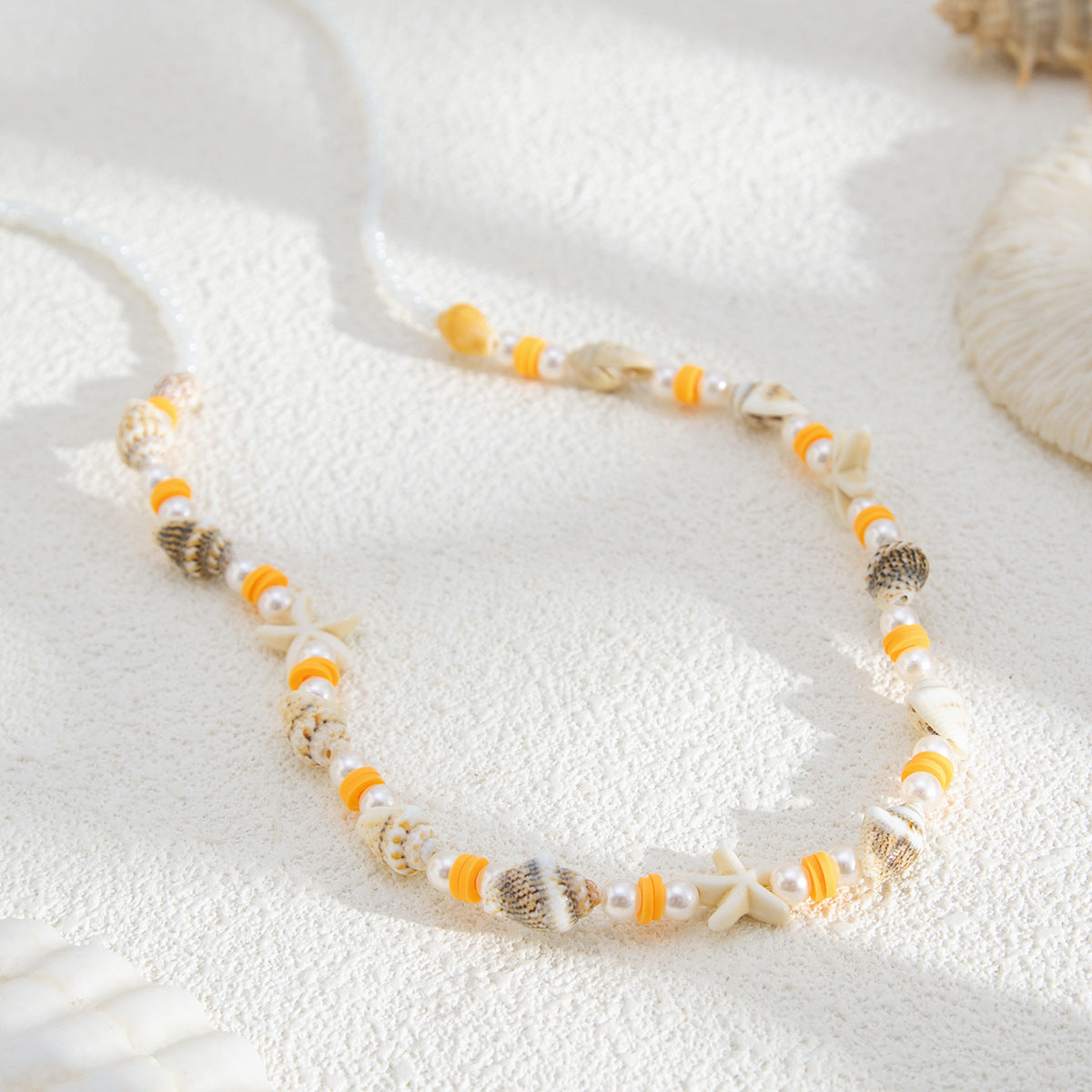 Bohemian Shell Waist Chain For Women Featuring Starfish Design In White