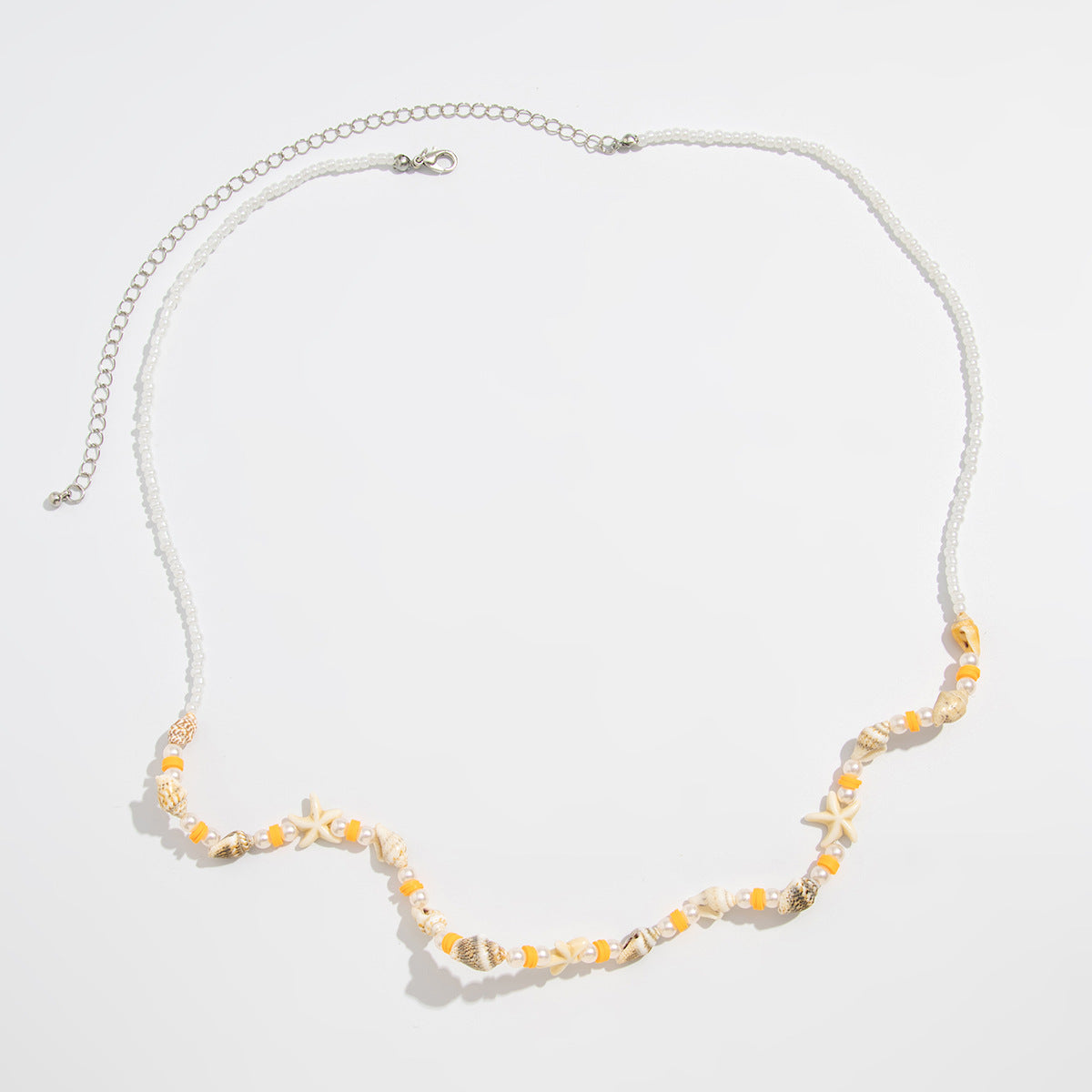 Bohemian Shell Waist Chain For Women Featuring Starfish Design In White