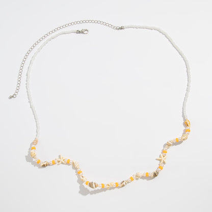 Bohemian Shell Waist Chain For Women Featuring Starfish Design In White