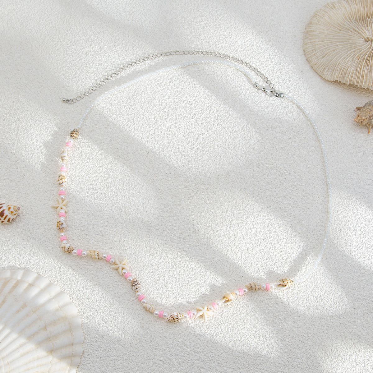Bohemian Shell Waist Chain For Women Featuring Starfish Design In White