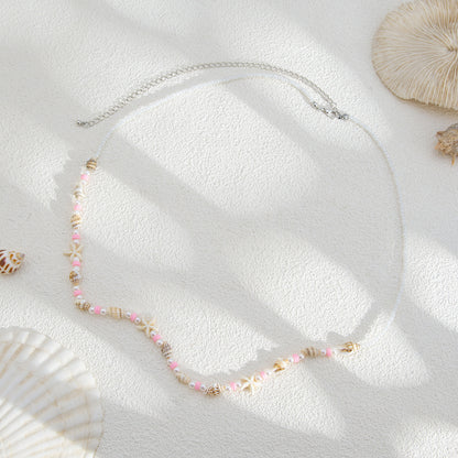 Bohemian Shell Waist Chain For Women Featuring Starfish Design In White