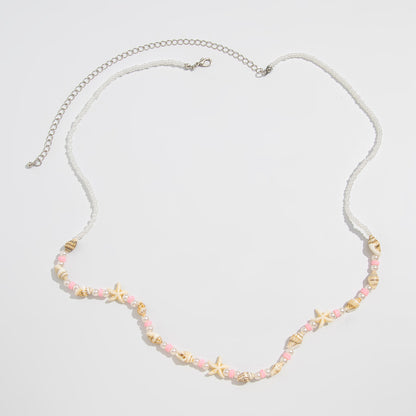 Bohemian Shell Waist Chain For Women Featuring Starfish Design In White