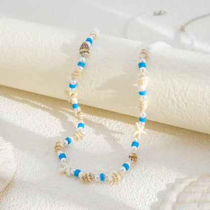Bohemian Shell Waist Chain For Women Featuring Starfish Design In White