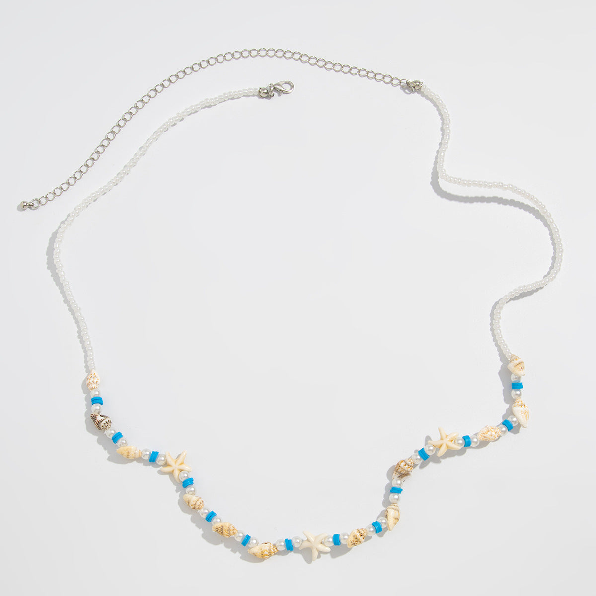 Bohemian Shell Waist Chain For Women Featuring Starfish Design In White