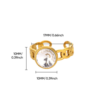 Heart Shape Basic Ring For Women In 304 Stainless Steel With 18K Real Gold Plated Finish, Perfect For Valentine's Day