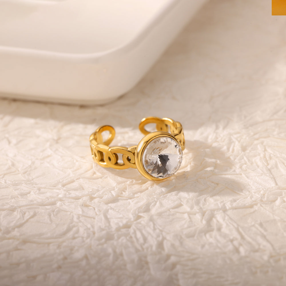 Heart Shape Basic Ring For Women In 304 Stainless Steel With 18K Real Gold Plated Finish, Perfect For Valentine's Day