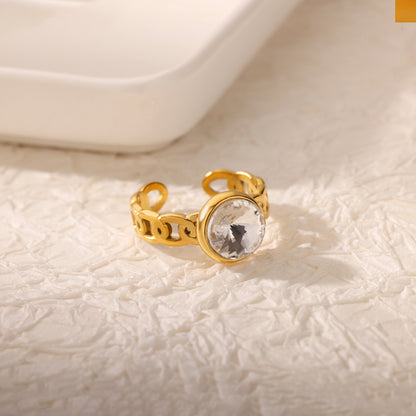 Heart Shape Basic Ring For Women In 304 Stainless Steel With 18K Real Gold Plated Finish, Perfect For Valentine's Day