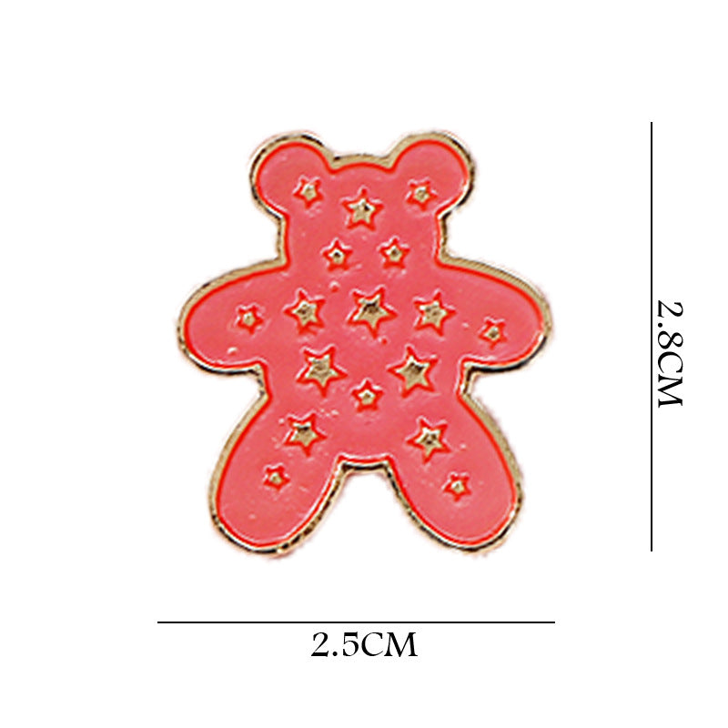 Bear Pin Brooch In Red Featuring Durable Zinc Alloy Material