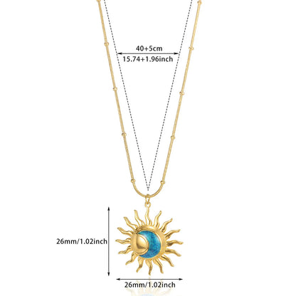 Flower Necklace For Women Featuring PVD Coated 18K Real Gold Plated 304 Stainless Steel
