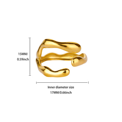 Heart Shape Basic Ring For Women In 304 Stainless Steel With 18K Real Gold Plated Finish, Perfect For Valentine's Day