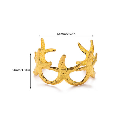 Vintage Style Leaf For Women Weekend Earrings In Iron With 18K Real Gold Plated Waterproof Non Tarnish Craft