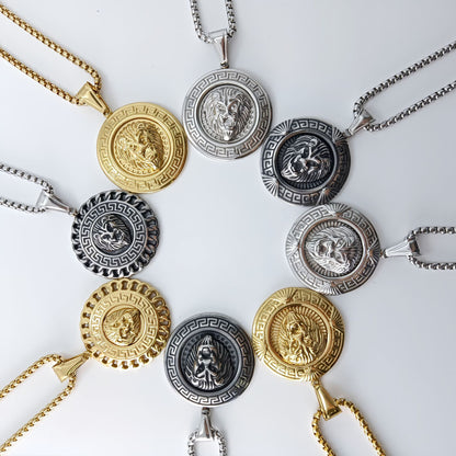 Simple Style Lion Pendant In Steel Color, Electroplated 304 Stainless Steel With Polished Finish