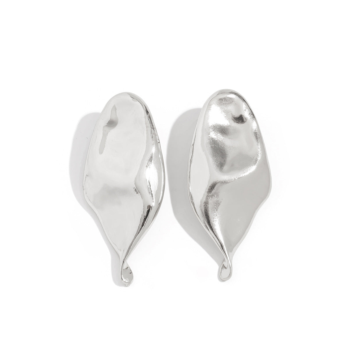 Asymmetrical Flowers Stud Earrings For Women In Zinc Alloy With Golden Plated Electroplated Finish