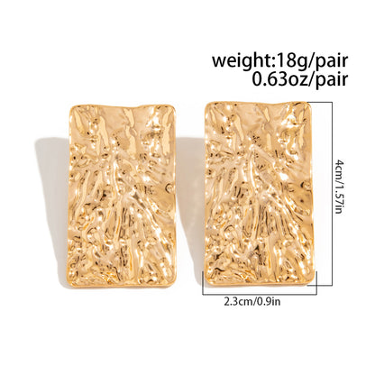 Asymmetrical Flowers Stud Earrings For Women In Zinc Alloy With Golden Plated Electroplated Finish