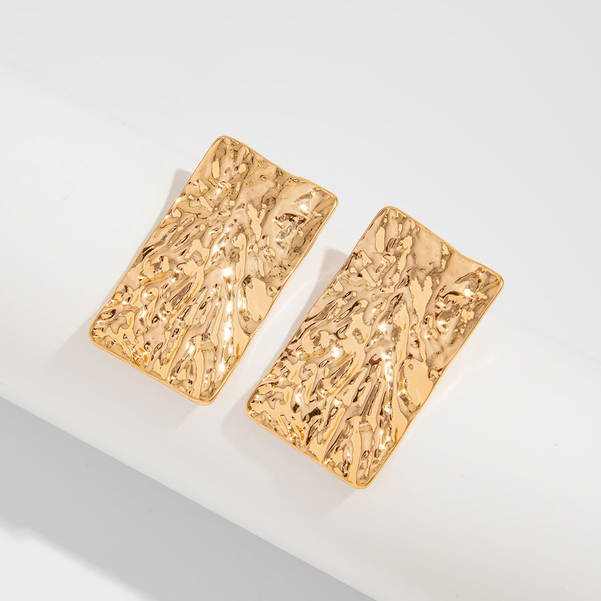 Asymmetrical Flowers Stud Earrings For Women In Zinc Alloy With Golden Plated Electroplated Finish