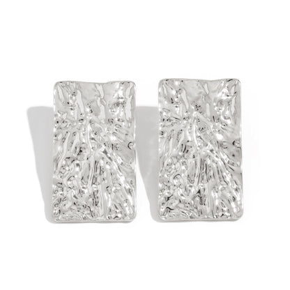 Asymmetrical Flowers Stud Earrings For Women In Zinc Alloy With Golden Plated Electroplated Finish