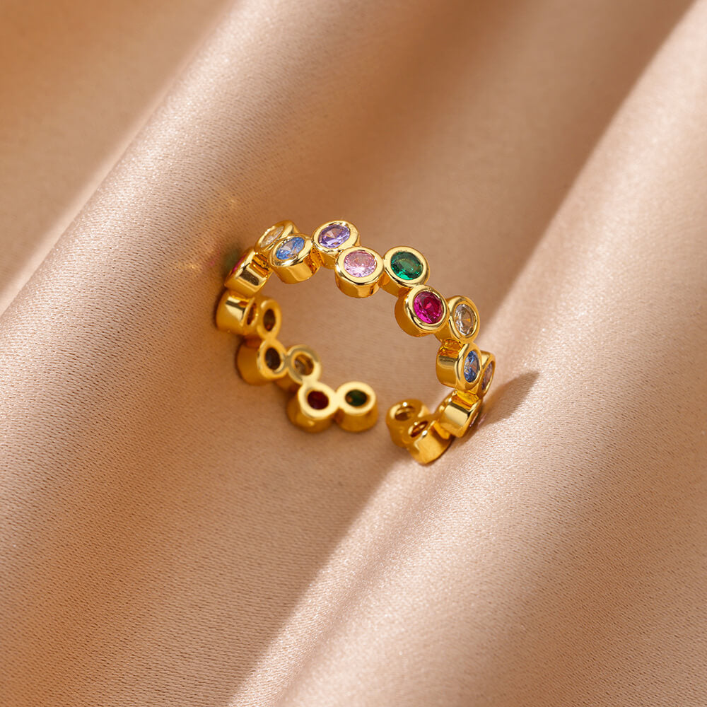 Heart Shape Open Ring For Women In Copper With 18K Real Gold Plated Finish, Golden Tone, 1 Piece