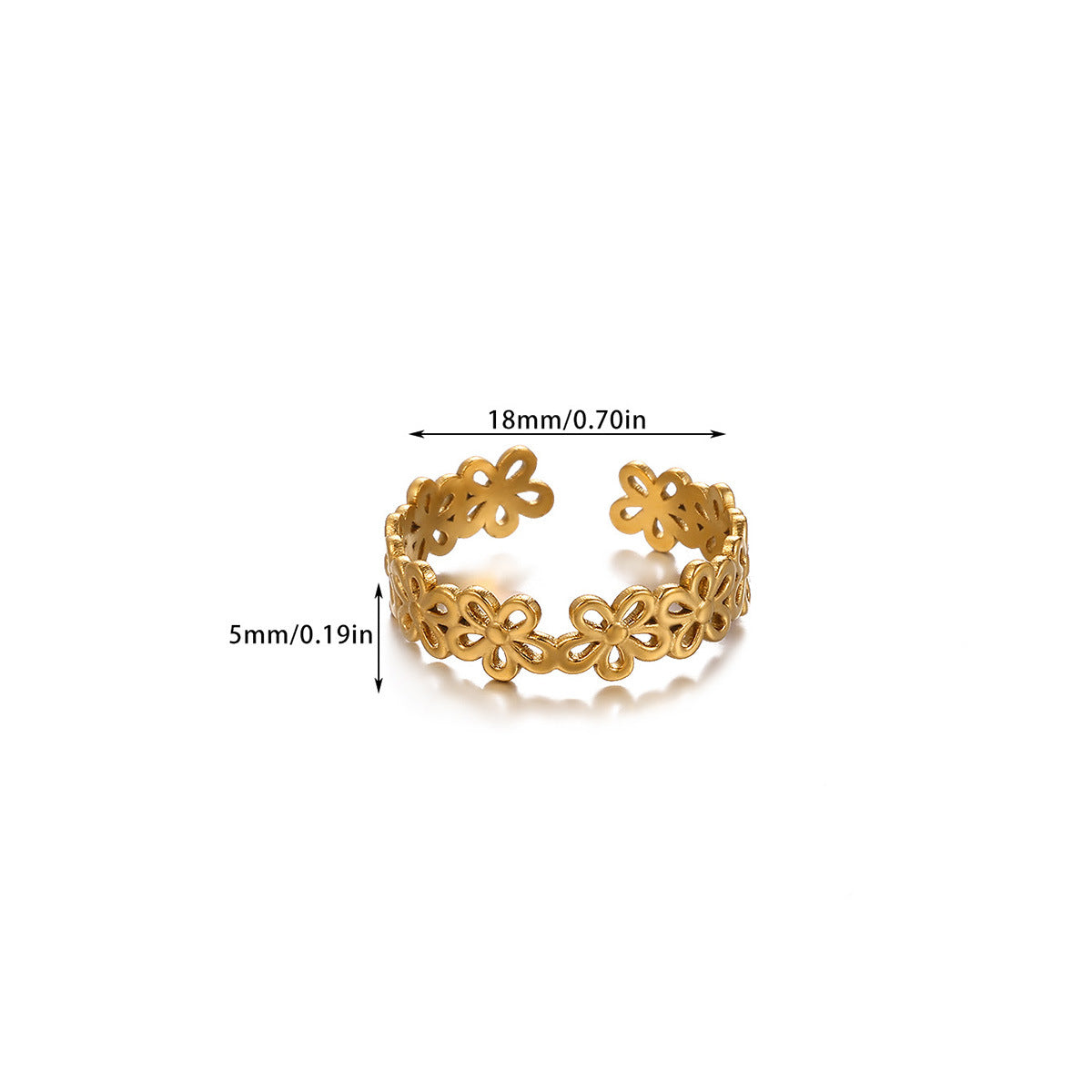 Butterfly Open Ring For Women In Copper With Zircon Inlay, Available In Golden