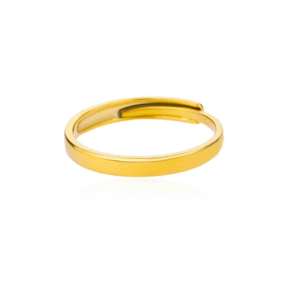 Vintage Style Women’s Ring Featuring Lines Pattern With 18K Real Gold Plated Finish In Golden