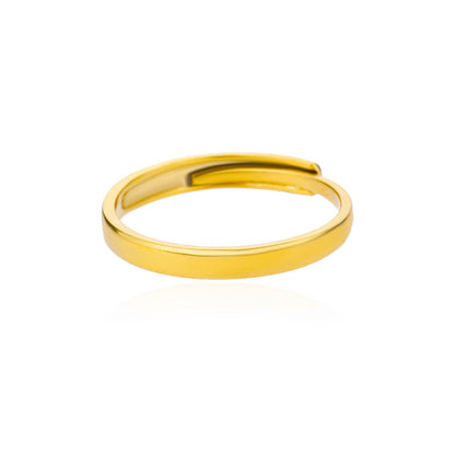 Vintage Style Women’s Ring Featuring Lines Pattern With 18K Real Gold Plated Finish In Golden