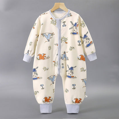 Cartoon Cotton Sleep Sack For Boys, Moisture Wicking Baby Romper Suitable For Spring