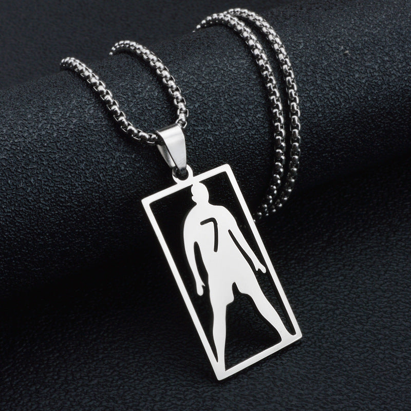 Hip-Hop Style Football Necklace For Unisex Featuring Steel Color, Perfect For Football World Cup Fans