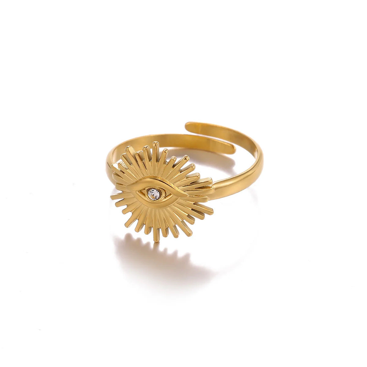Vintage Style Women’s Ring Featuring Lines Pattern With 18K Real Gold Plated Finish In Golden