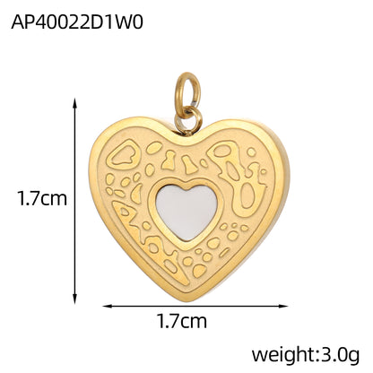 Heart Shape Pendant In 304 Stainless Steel With 14K Real Gold Plated PVD Coating 0.03µm Thickness, 1 Piece