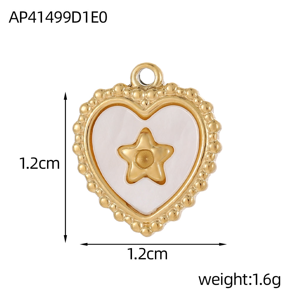 Heart Shape Pendant In 304 Stainless Steel With 14K Real Gold Plated PVD Coating 0.03µm Thickness, 1 Piece