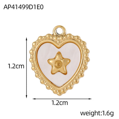 Heart Shape Pendant In 304 Stainless Steel With 14K Real Gold Plated PVD Coating 0.03µm Thickness, 1 Piece