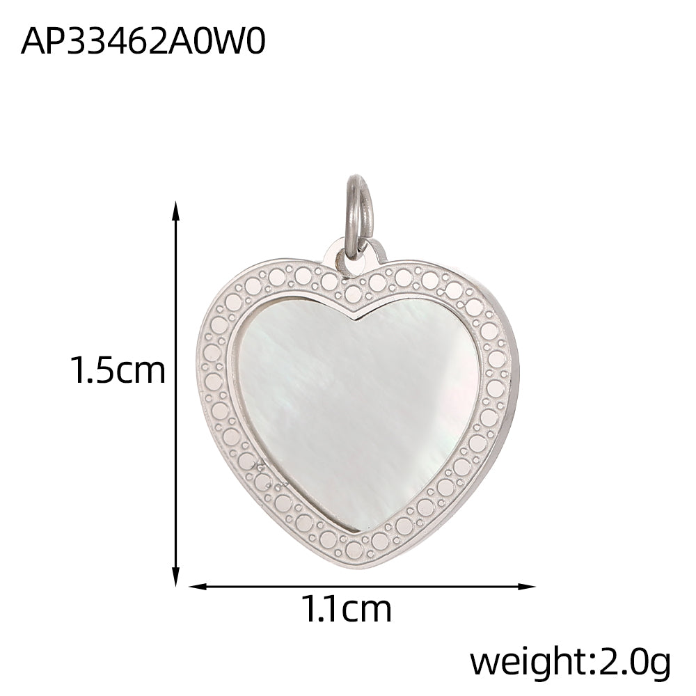 Heart Shape Pendant In 304 Stainless Steel With 14K Real Gold Plated PVD Coating 0.03µm Thickness, 1 Piece