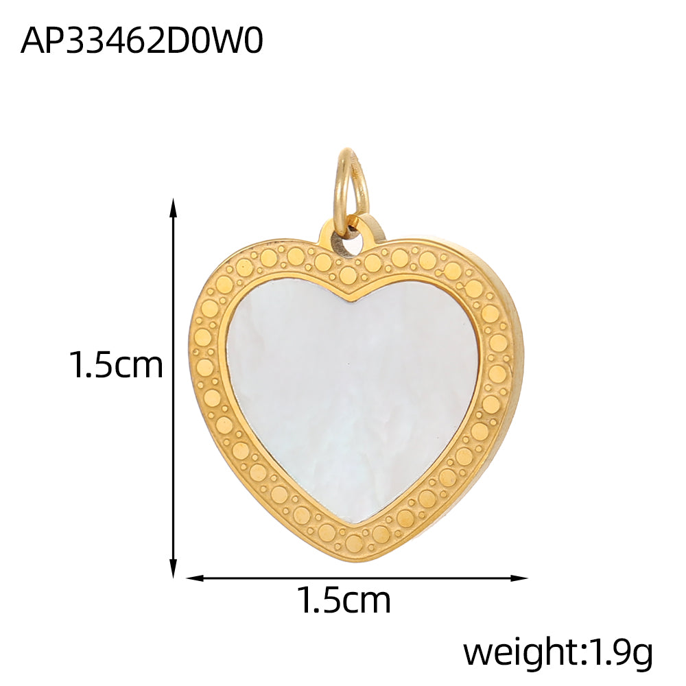Heart Shape Pendant In 304 Stainless Steel With 14K Real Gold Plated PVD Coating 0.03µm Thickness, 1 Piece
