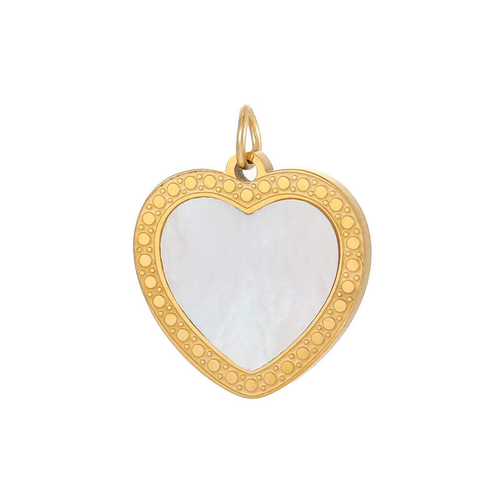 Heart Shape Pendant In 304 Stainless Steel With 14K Real Gold Plated PVD Coating 0.03µm Thickness, 1 Piece