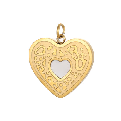Heart Shape Pendant In 304 Stainless Steel With 14K Real Gold Plated PVD Coating 0.03µm Thickness, 1 Piece
