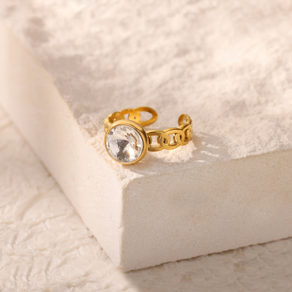 Heart Shape Basic Ring For Women In 304 Stainless Steel With 18K Real Gold Plated Finish, Perfect For Valentine's Day