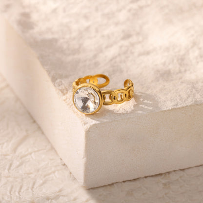 Heart Shape Basic Ring For Women In 304 Stainless Steel With 18K Real Gold Plated Finish, Perfect For Valentine's Day