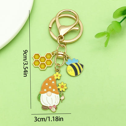 Bee Honeycomb Pendant Featuring A Detailed Bee Pattern In Durable Alloy, Available In Yellow