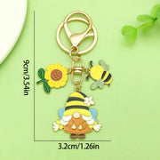 [Yellow Sunflower Bee Wings Dwarf Keychain] 3.2x9cm-14.2g-ER1736