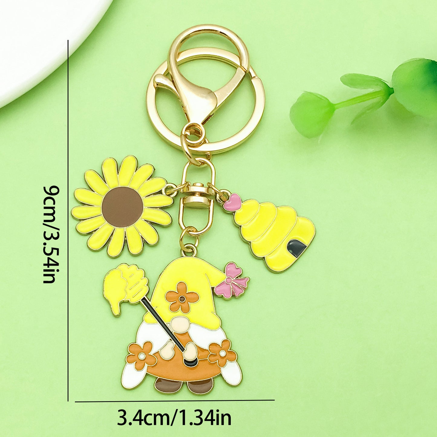 Bee Honeycomb Pendant Featuring A Detailed Bee Pattern In Durable Alloy, Available In Yellow