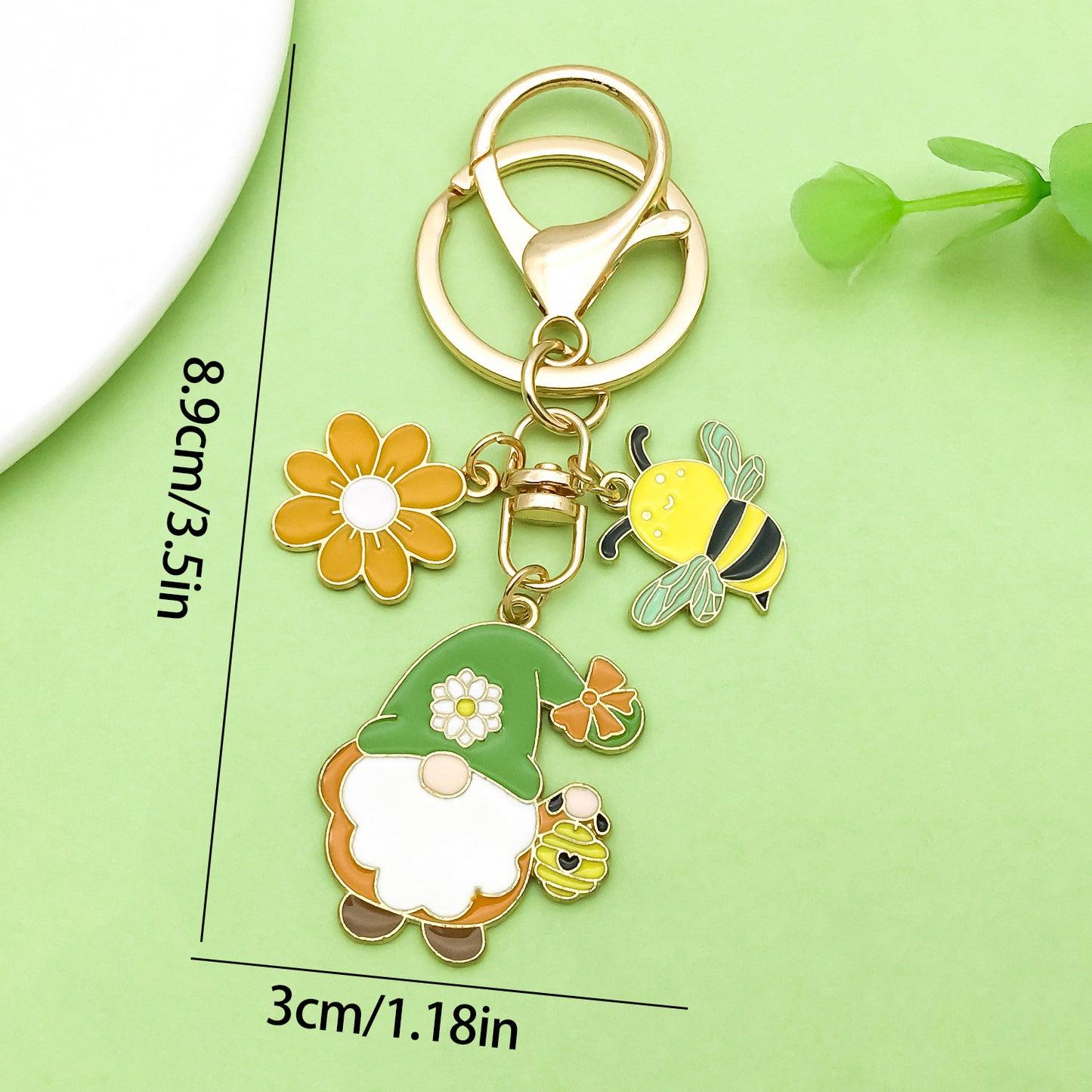 Bee Honeycomb Pendant Featuring A Detailed Bee Pattern In Durable Alloy, Available In Yellow