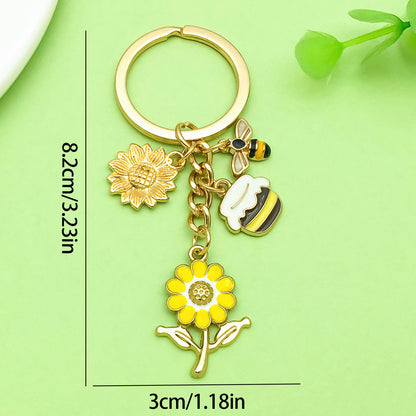 Bee Honeycomb Pendant Featuring A Detailed Bee Pattern In Durable Alloy, Available In Yellow